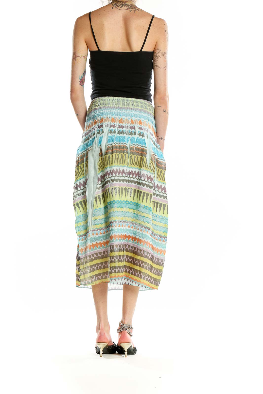 Multicolor Aztec Print One-Size-Fits-All Skirt