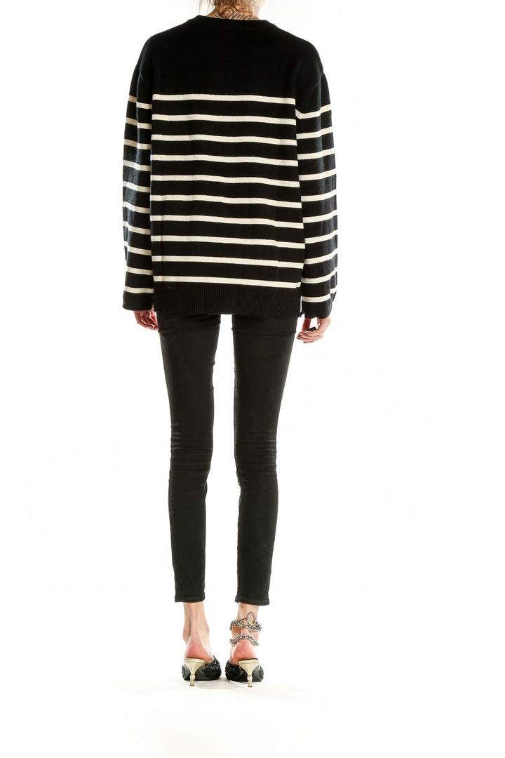 Black White Striped Sweater