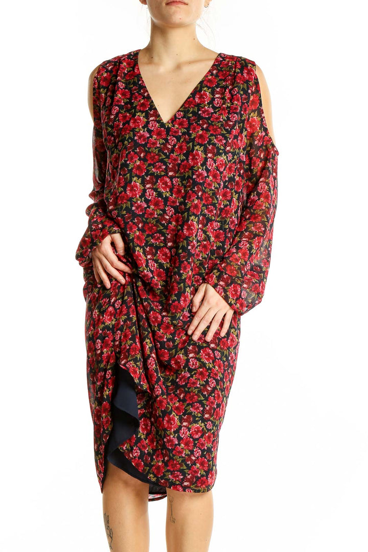 Red Black Brunch Floral Dress