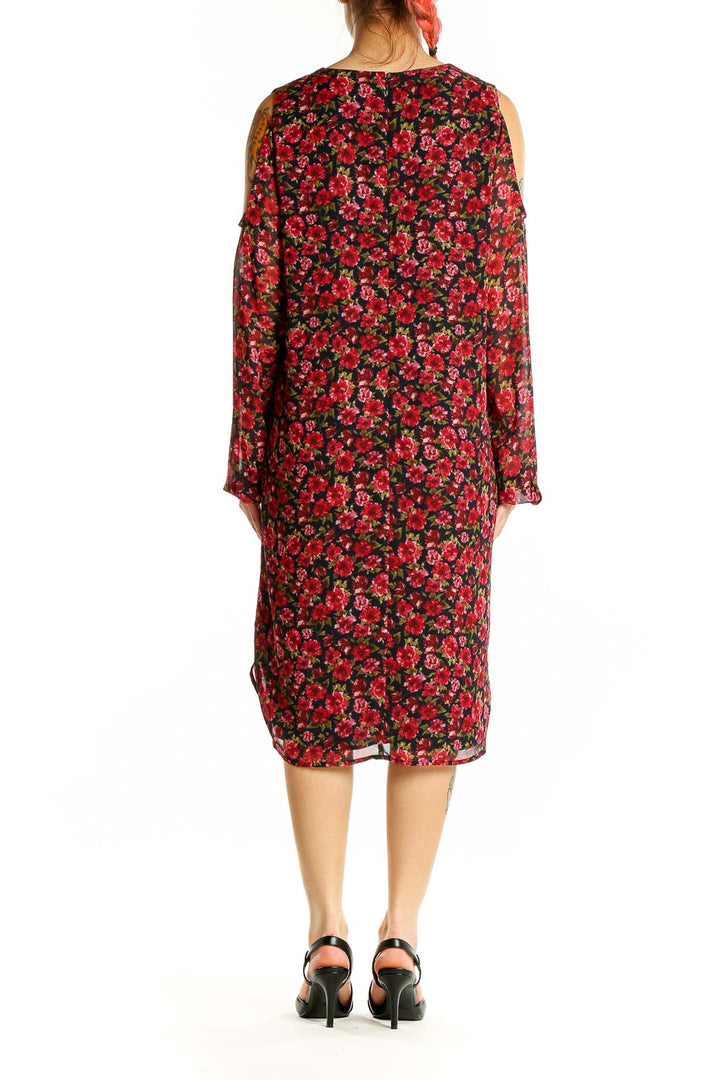 Red Black Brunch Floral Dress