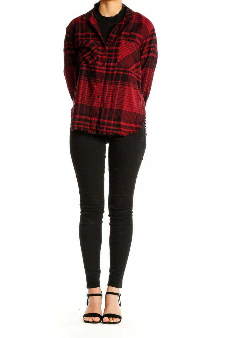 Red Black Plaid Flannel Shirt