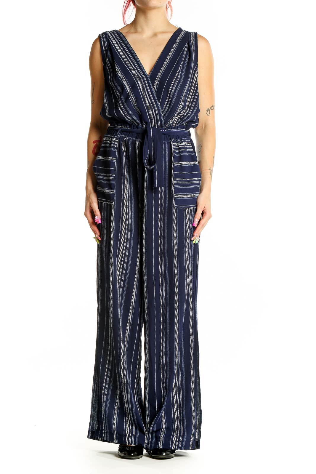 Navy Stripe Jumpsuit