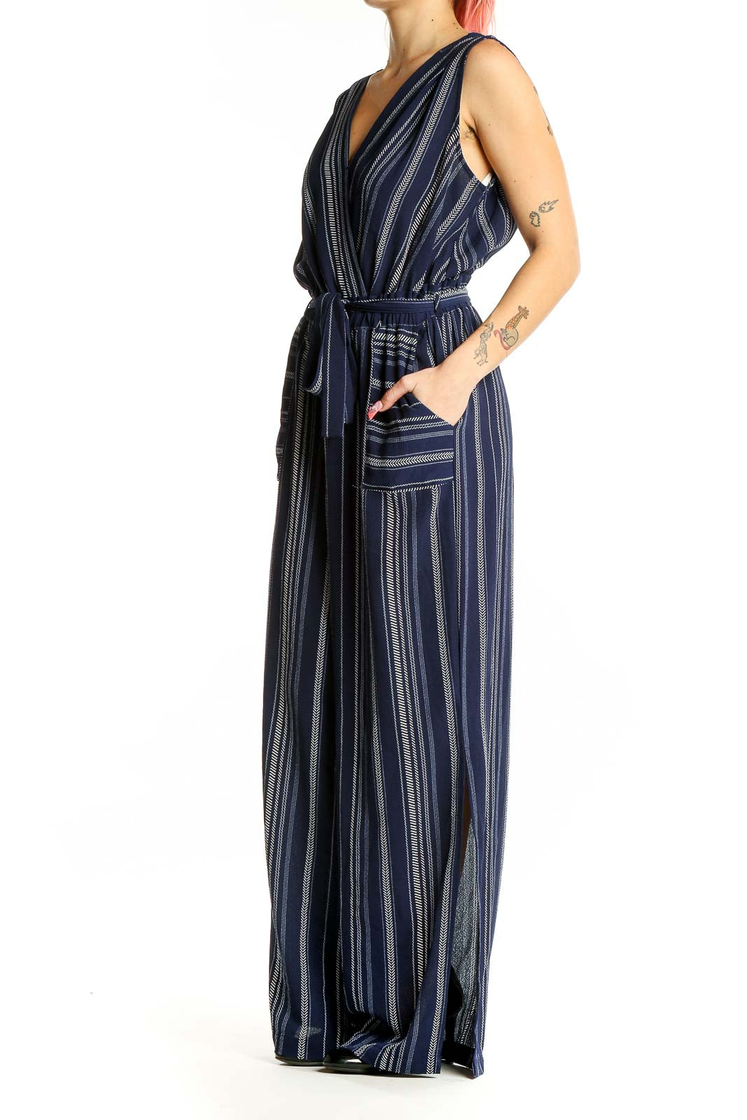 Navy Stripe Jumpsuit