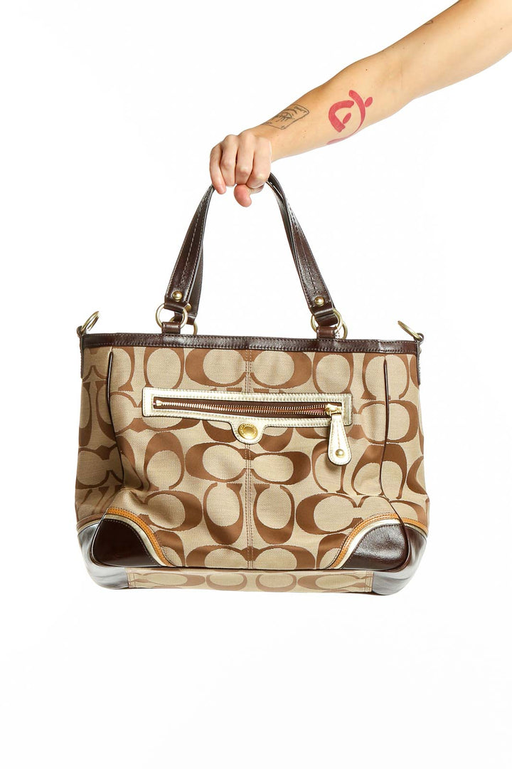 Beige Brown Printed Bag