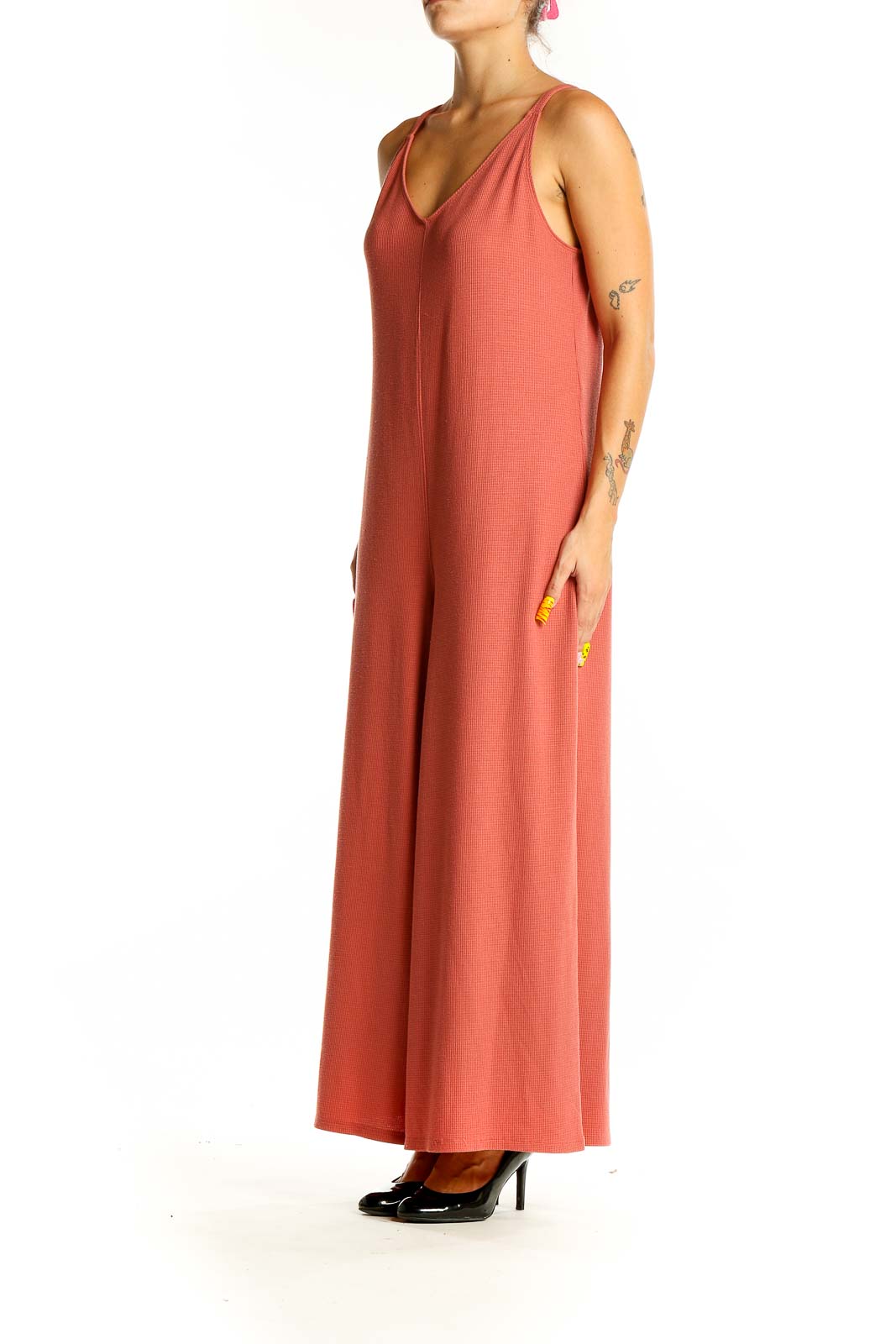 Orange Solid Jumpsuit