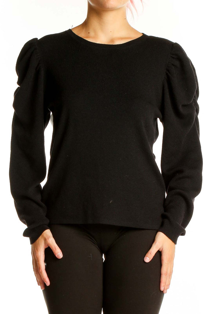 Black Puff Sleeve Sweater