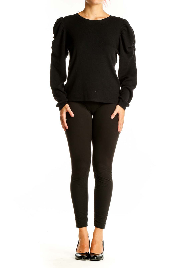 Black Puff Sleeve Sweater