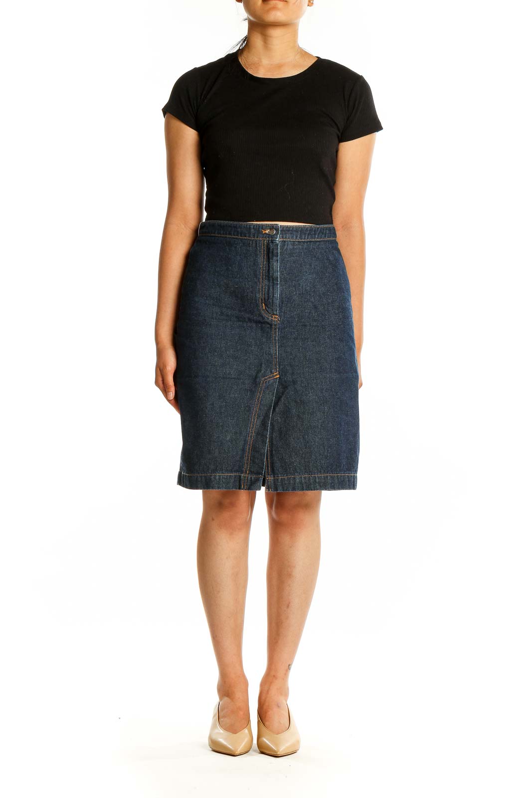 Black Denim Skirt