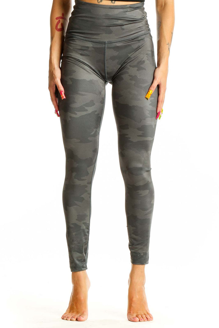 Gray Camouflage Activewear Leggings