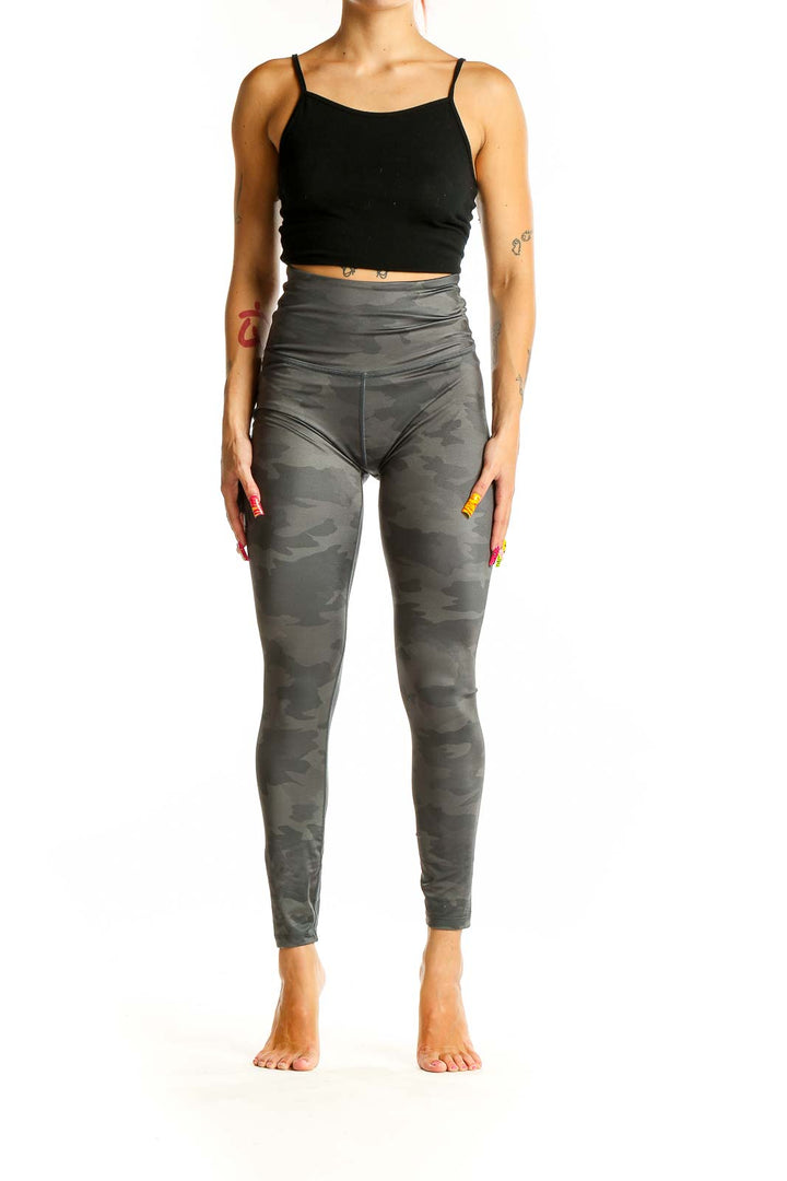 Gray Camouflage Activewear Leggings