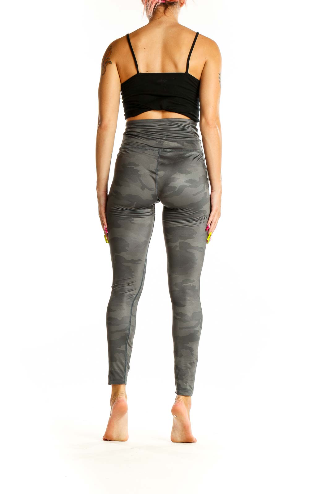 Gray Camouflage Activewear Leggings