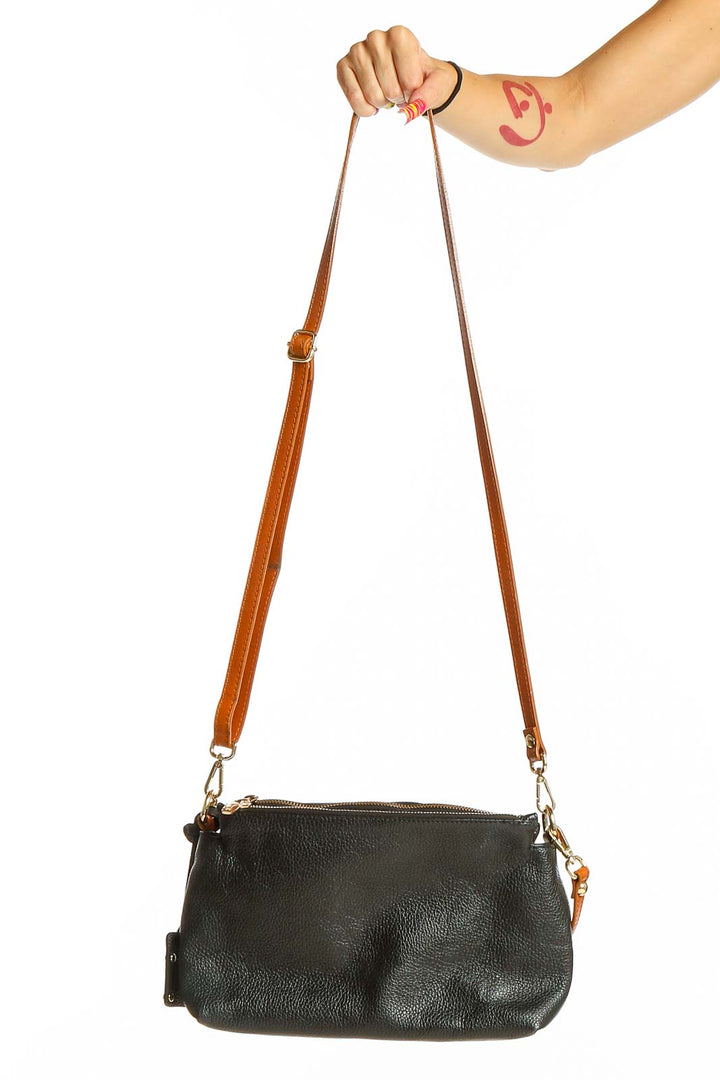 Black Brown Leather Crossbody Bag