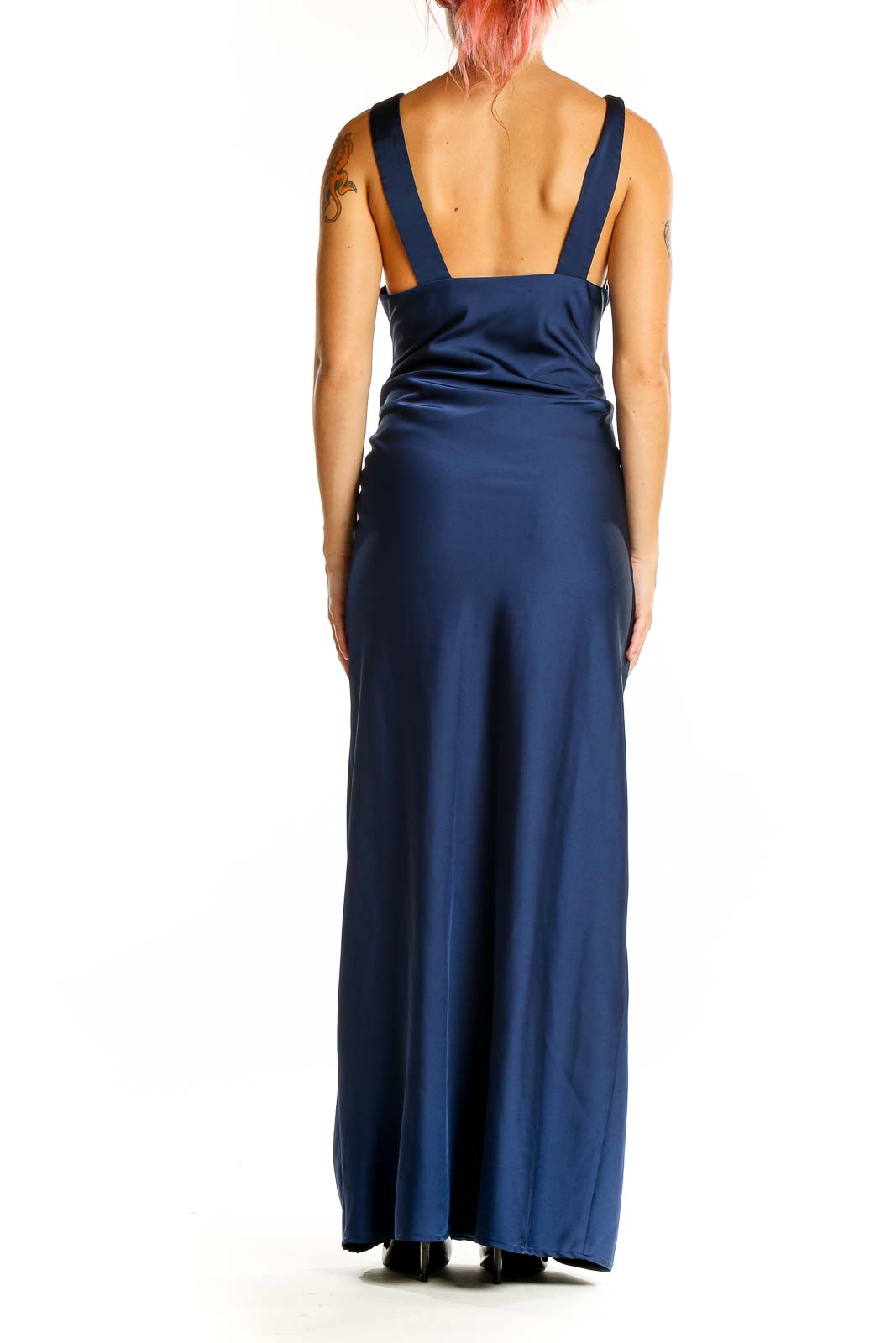 Blue Cocktail Party Solid Dress