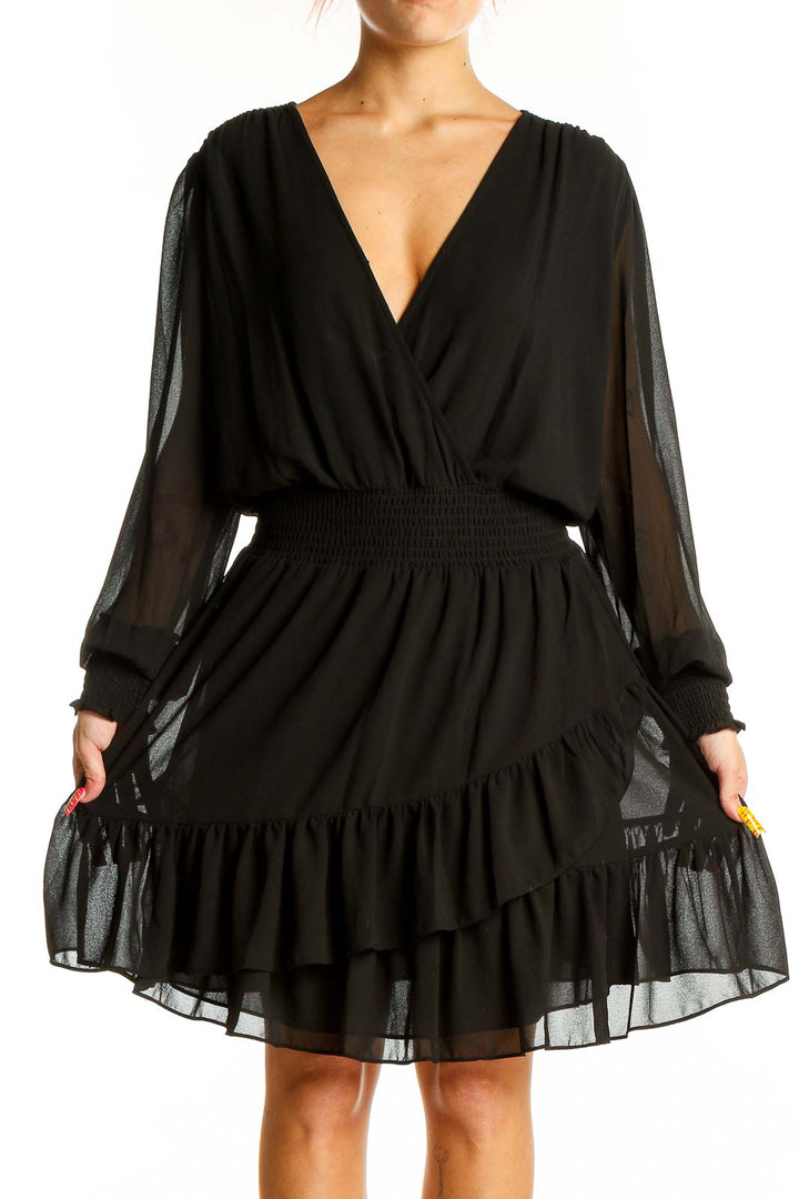 Black Punk Solid Dress