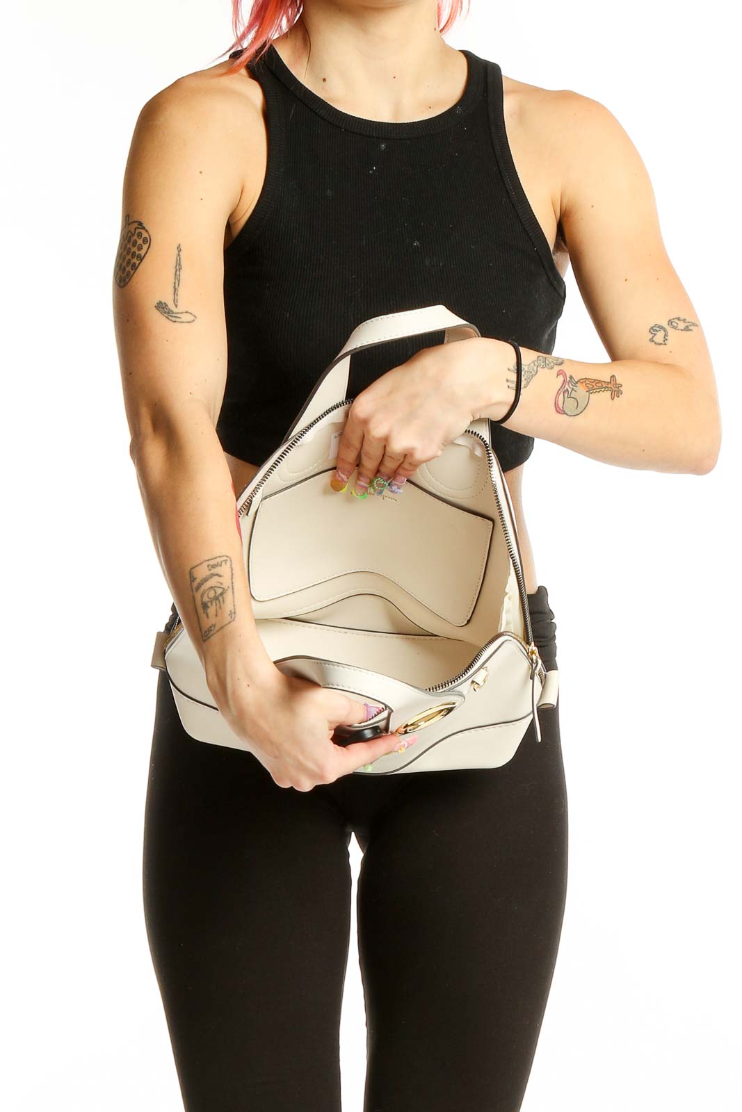 Neutral Thick Strap Satchel