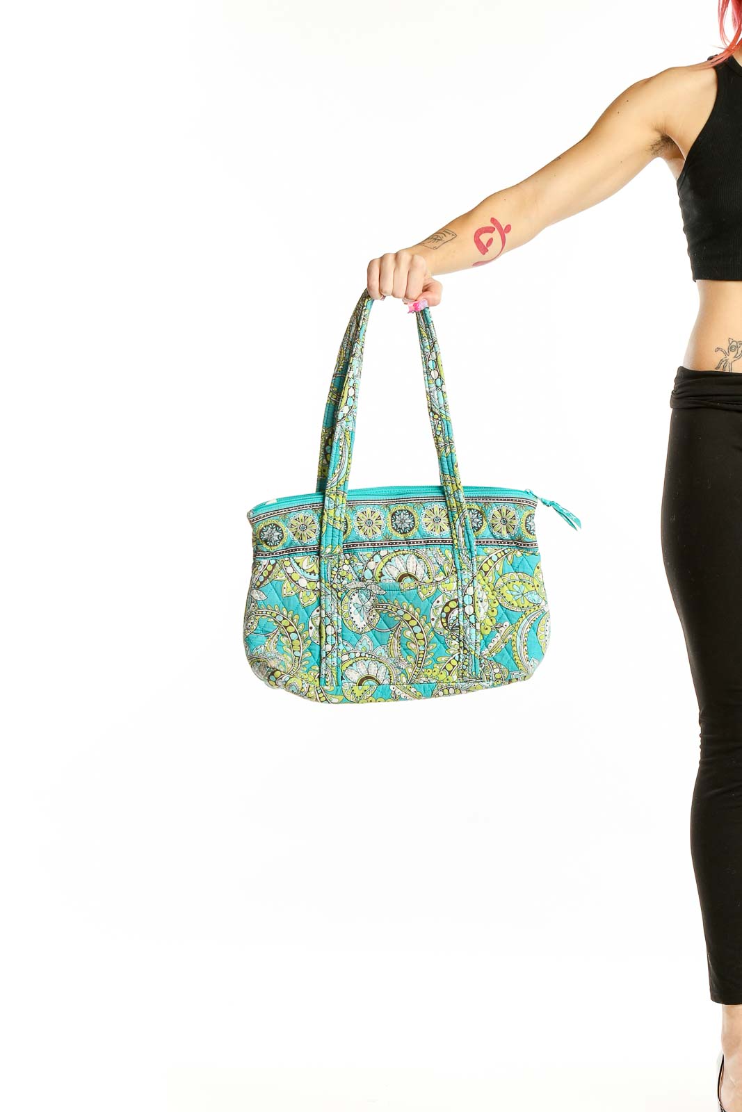 Blue Green Printed Bag