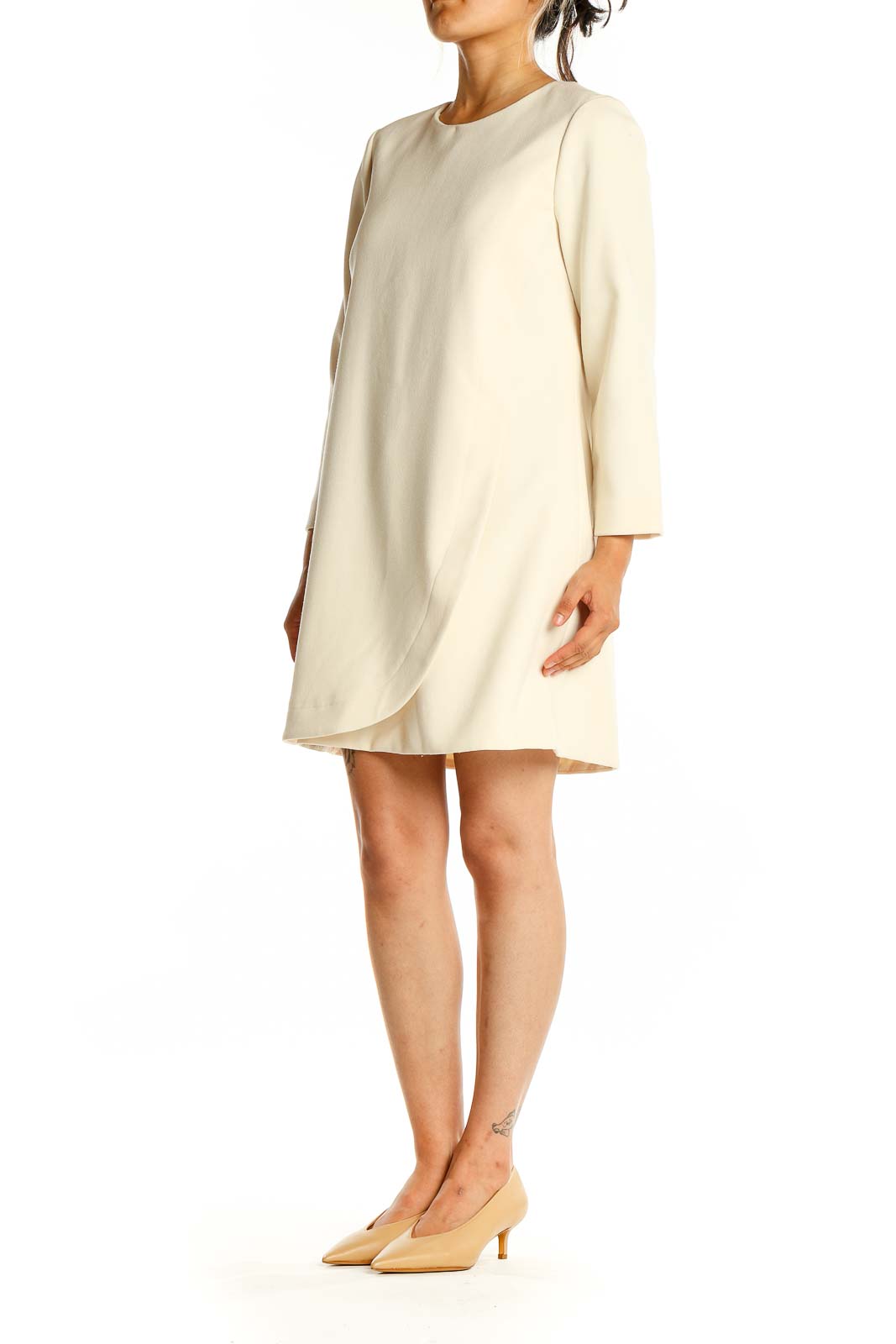 J.Crew Cream Elegant Shift Dress
