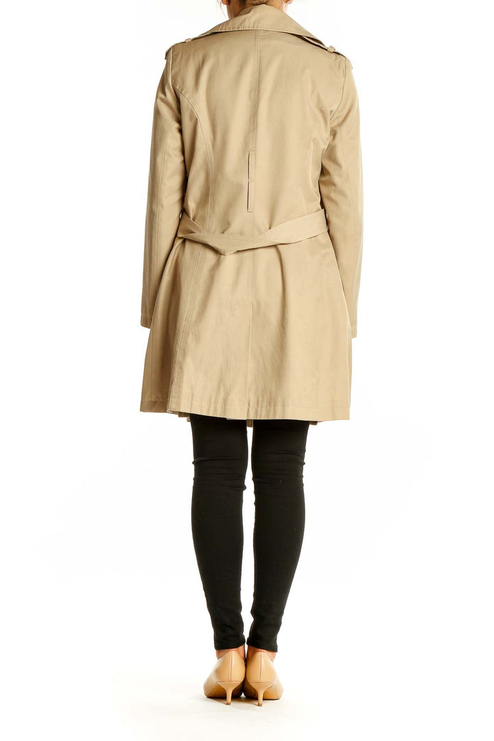 Beige Single Breasted Trench Coat