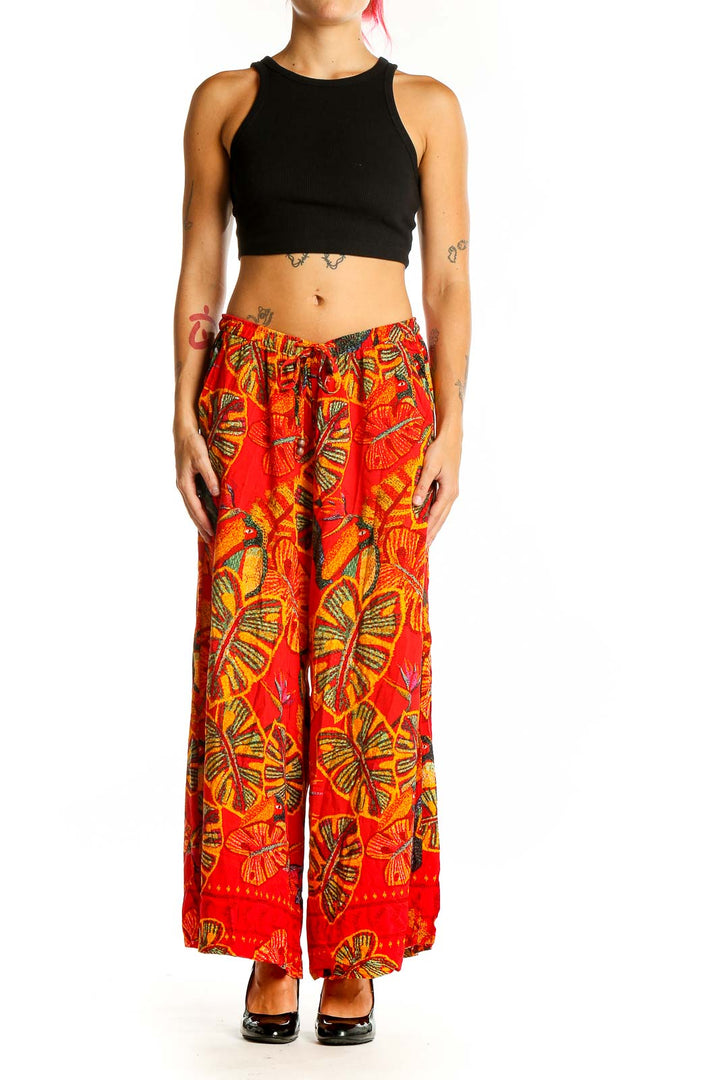 Red Orange Straight Pants