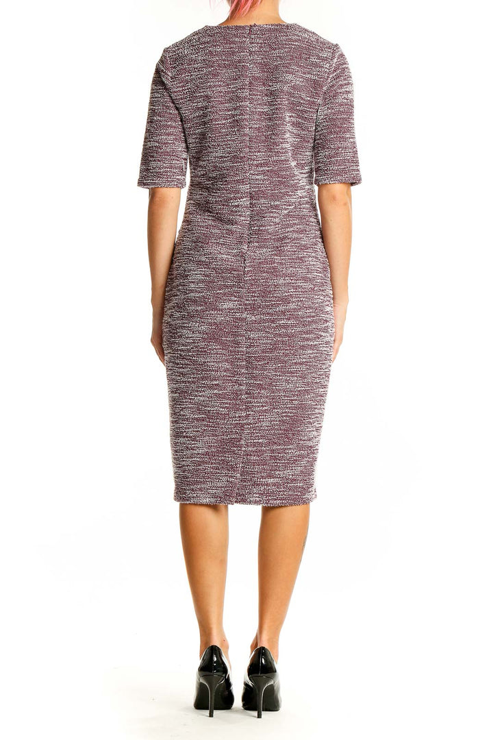 Back view of Banana Republic burgundy marled knit midi dress