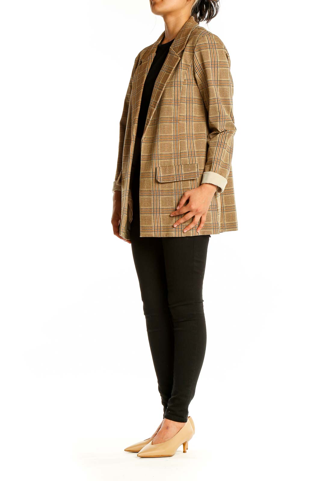 Brown Plaid Checks Blazer