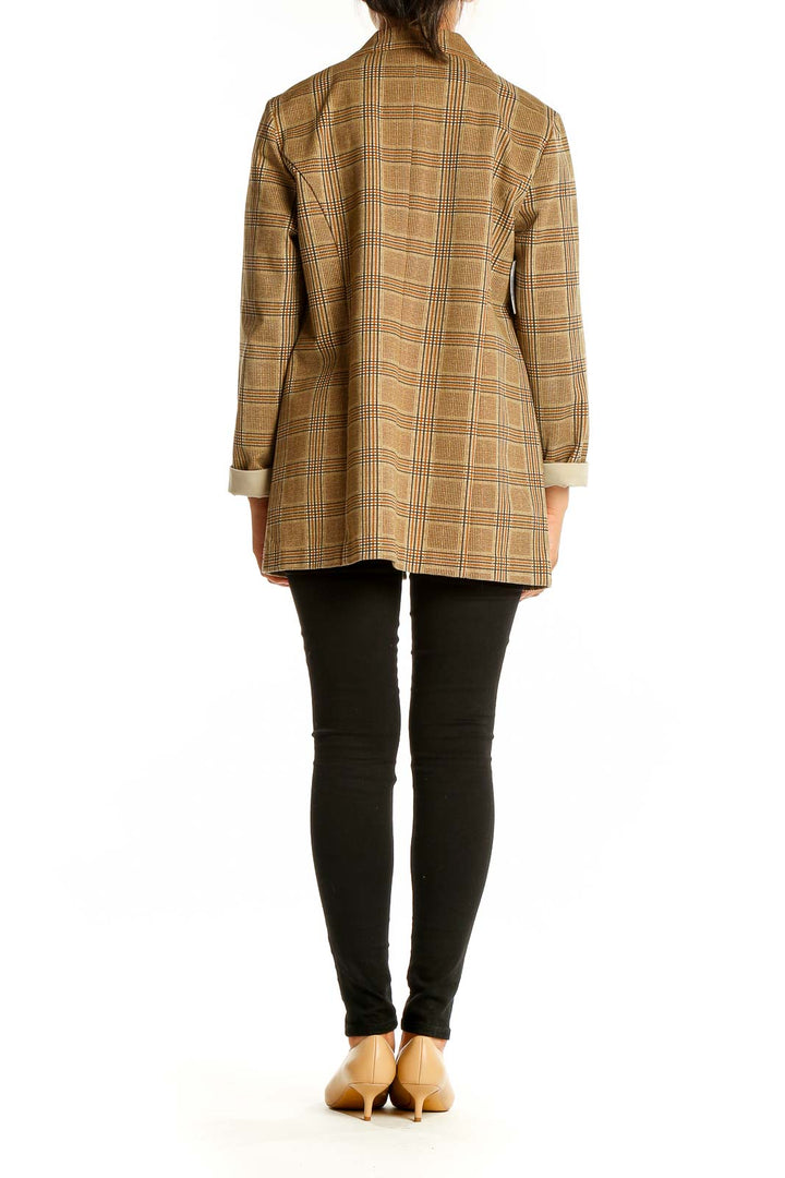 Brown Plaid Checks Blazer