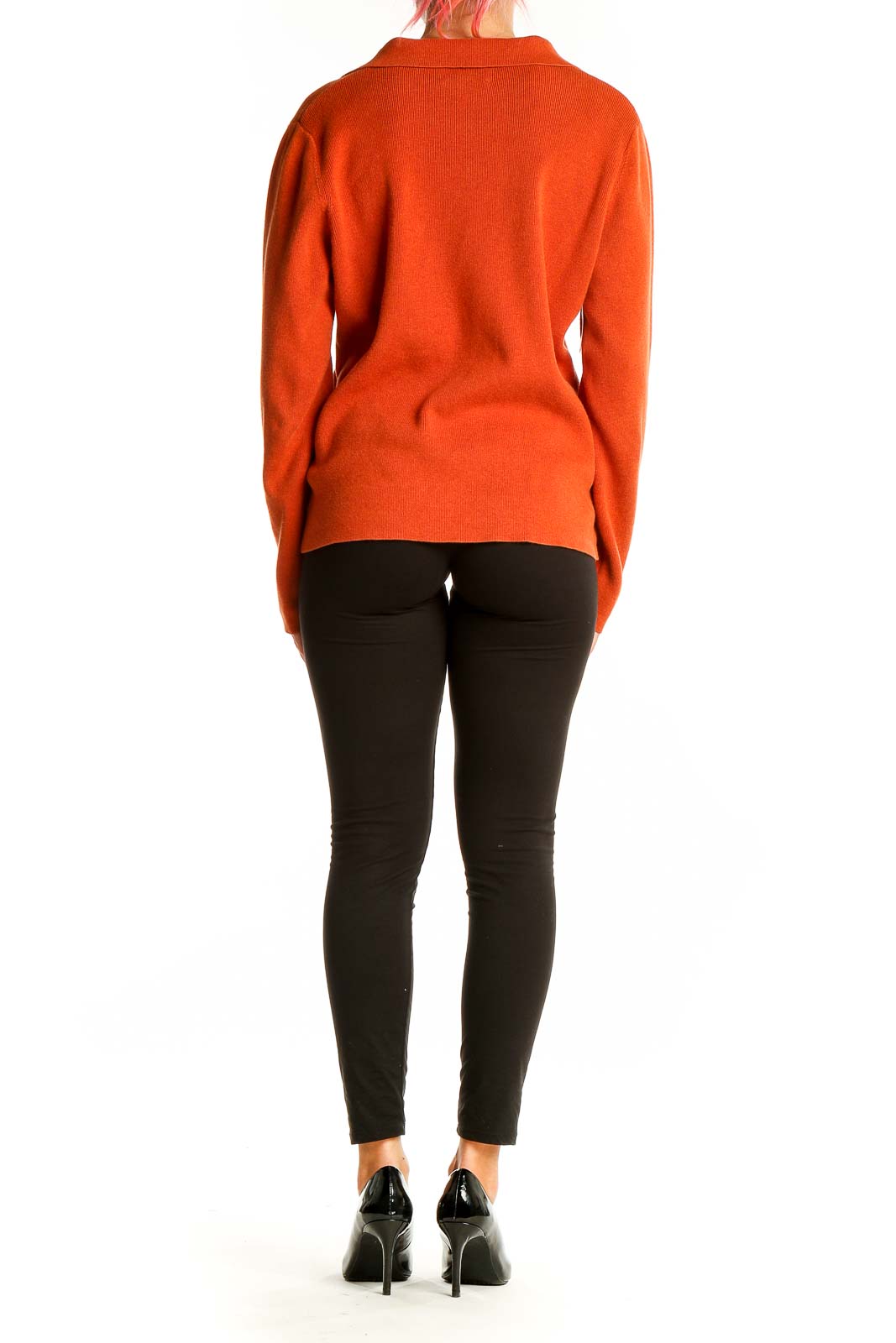 Orange Solid Sweater