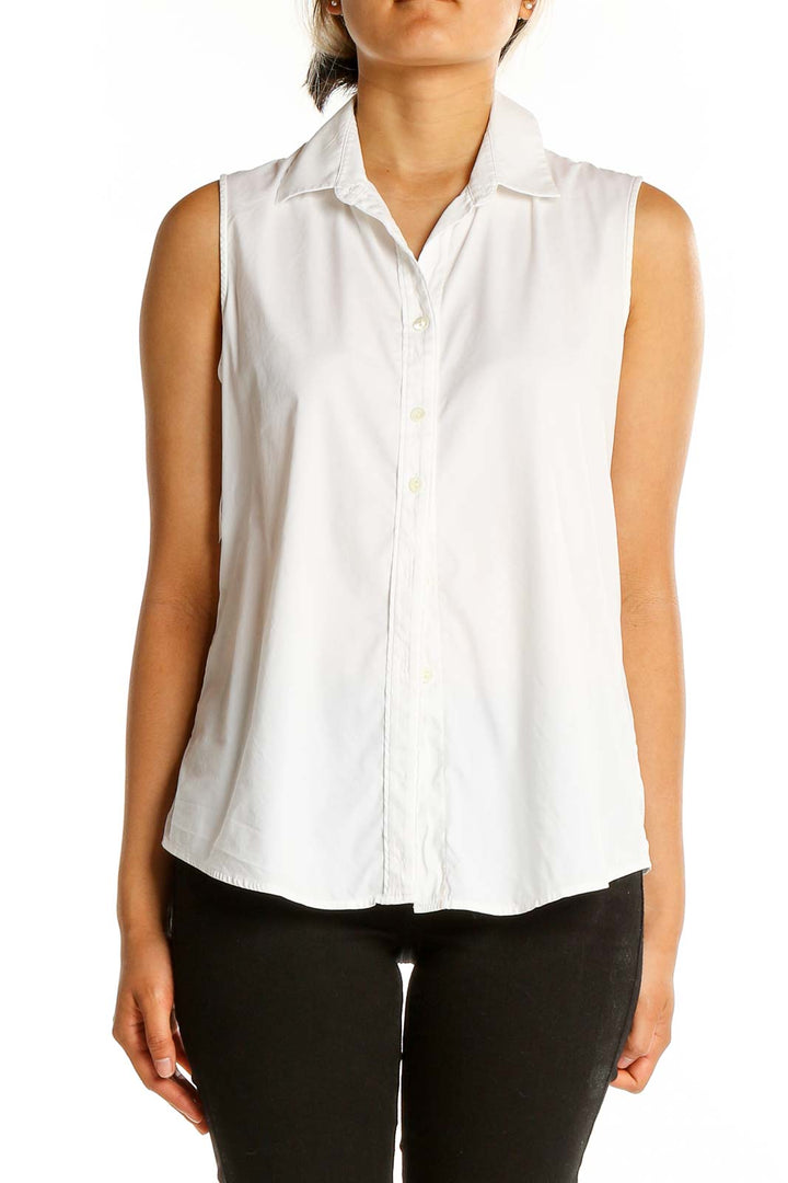 White Solid Shirt Top