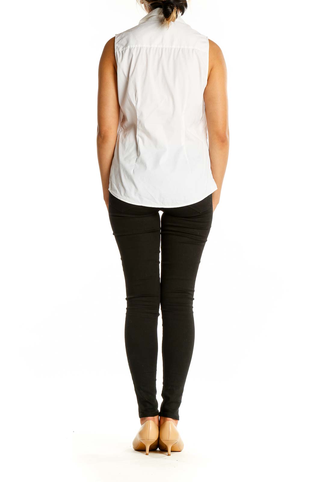 White Solid Shirt Top