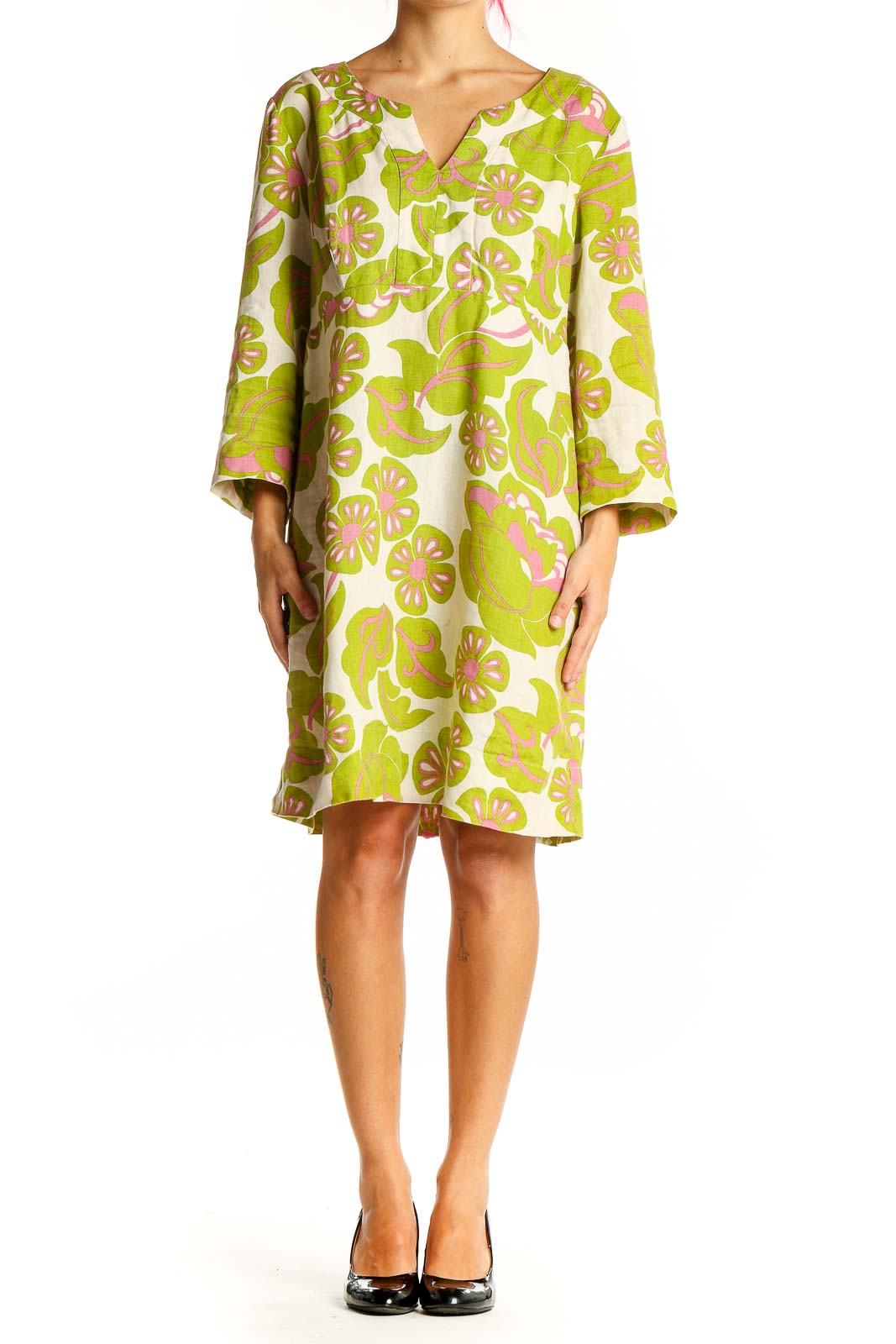 Green Beige Brunch Dress