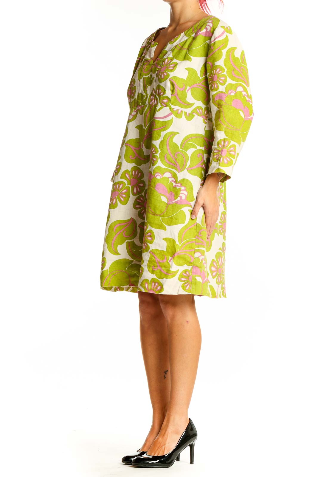 Green Beige Brunch Dress