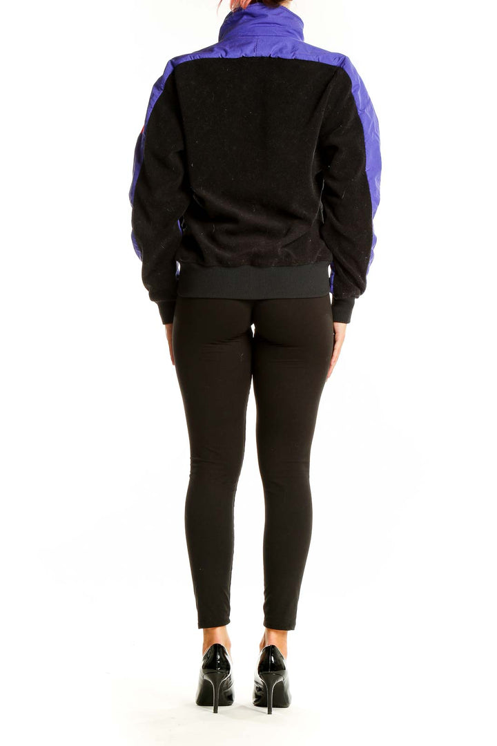 Back view of Cannondale purple and black color block activewear jacket