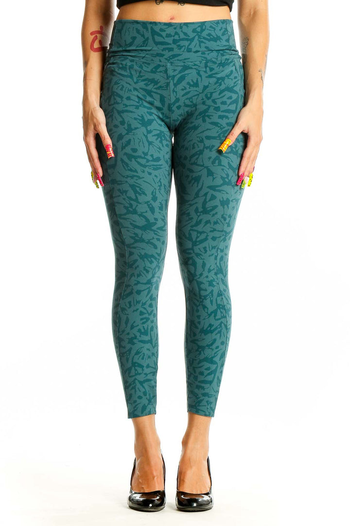 Green Abstract Print Leggings