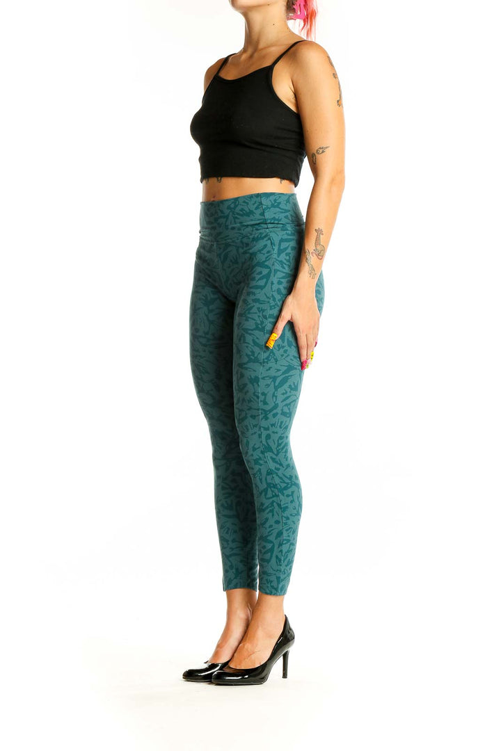 Green Abstract Print Leggings