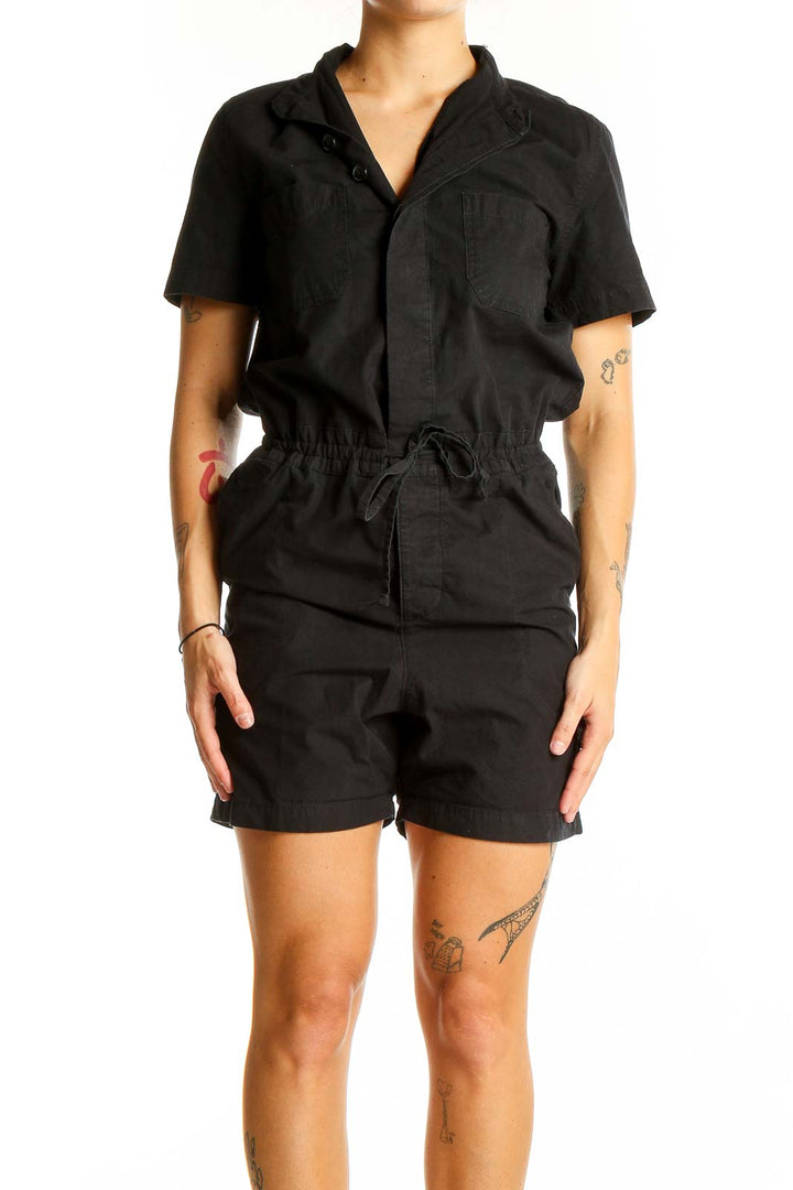 Black Denim Romper