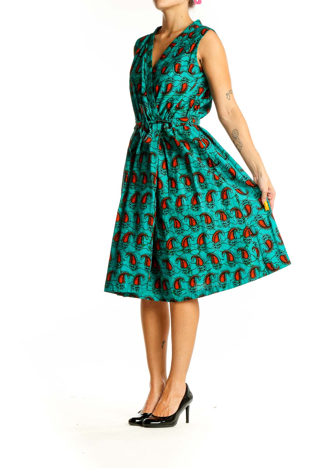 Green Red Brunch Dress