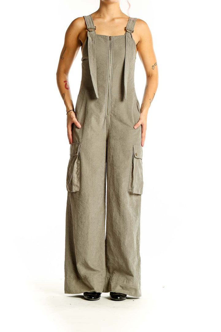 Green Solid Jumpsuit