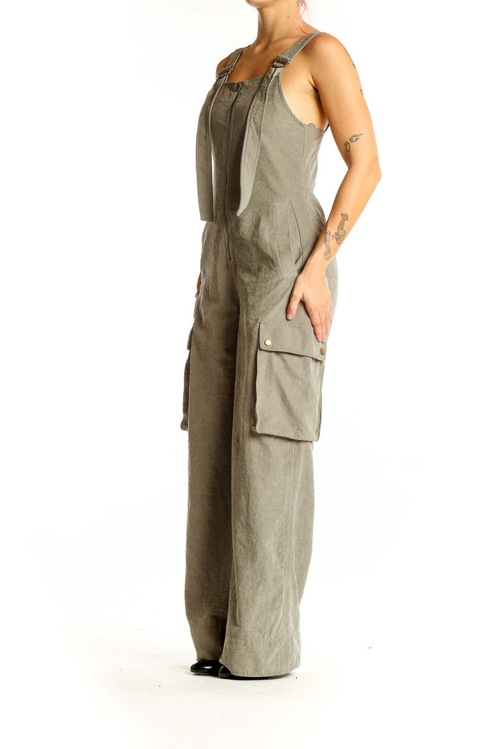 Green Solid Jumpsuit