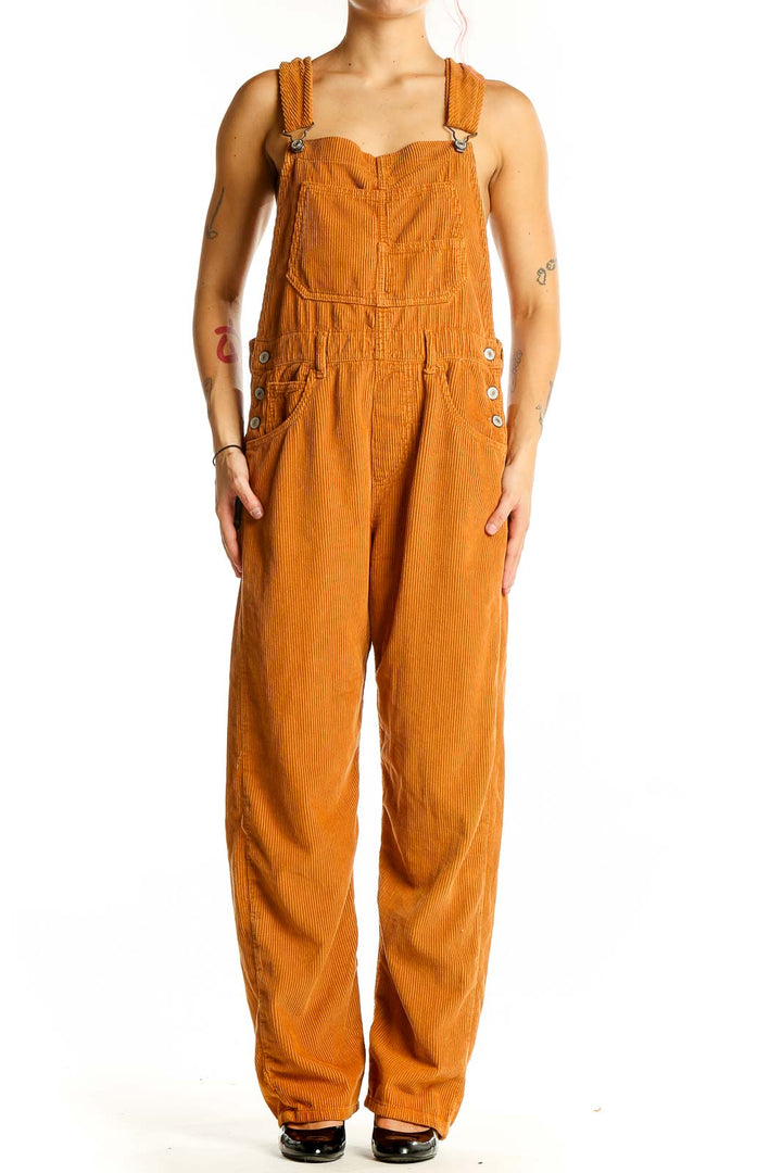 Orange Solid Jumpsuit