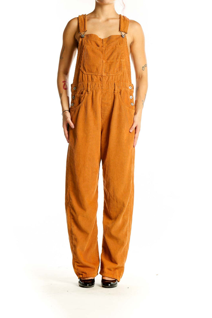 Orange Solid Jumpsuit