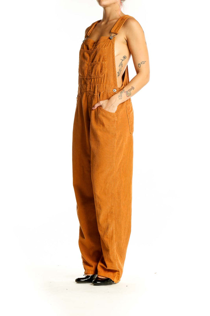 Orange Solid Jumpsuit