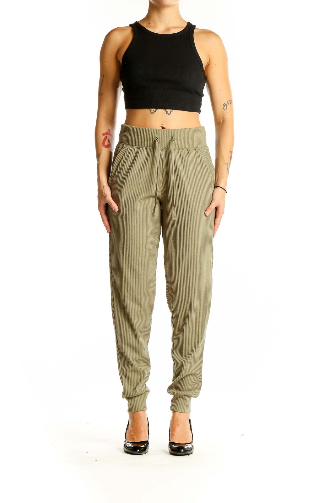 Green Pinstripe Jogger