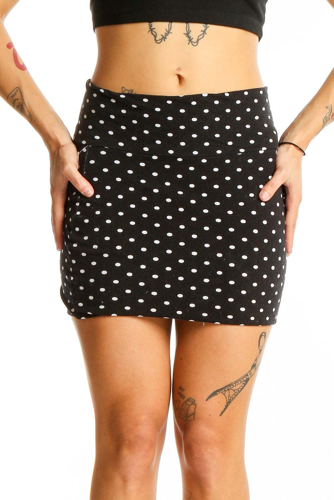 ミニスカート RONRON DOT PATTERN BANDING KNIT MINI SKIRT BLACK WHITE DOT R MUSINSA公式 | RONRON DOT PATTERN BANDING KNIT MINI SKIRT