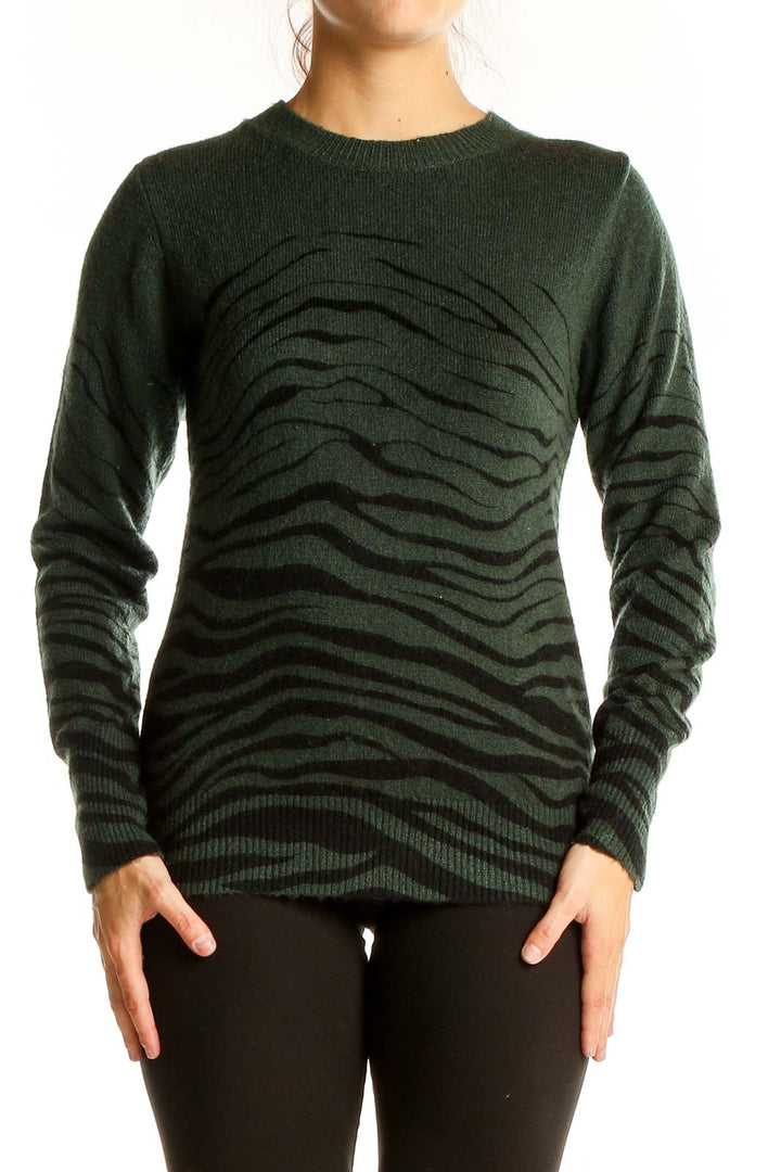 Green Black Zebra Sweater