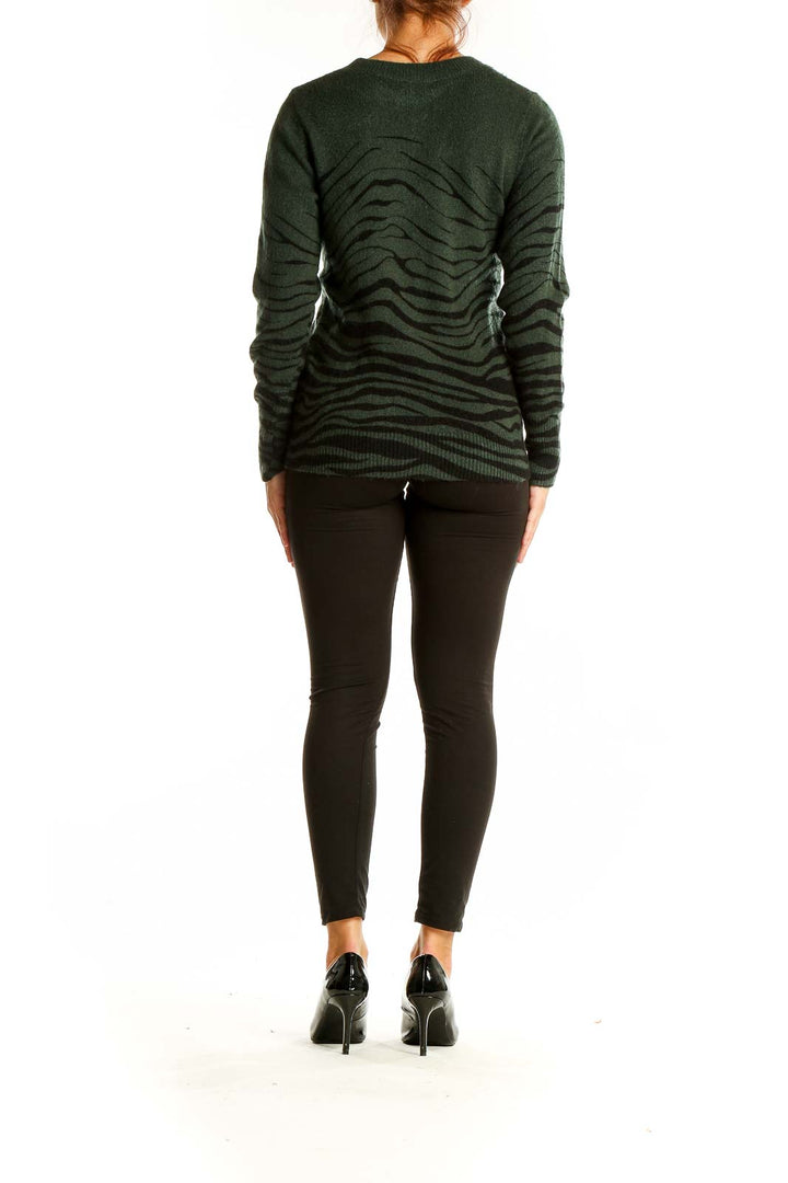 Green Black Zebra Sweater