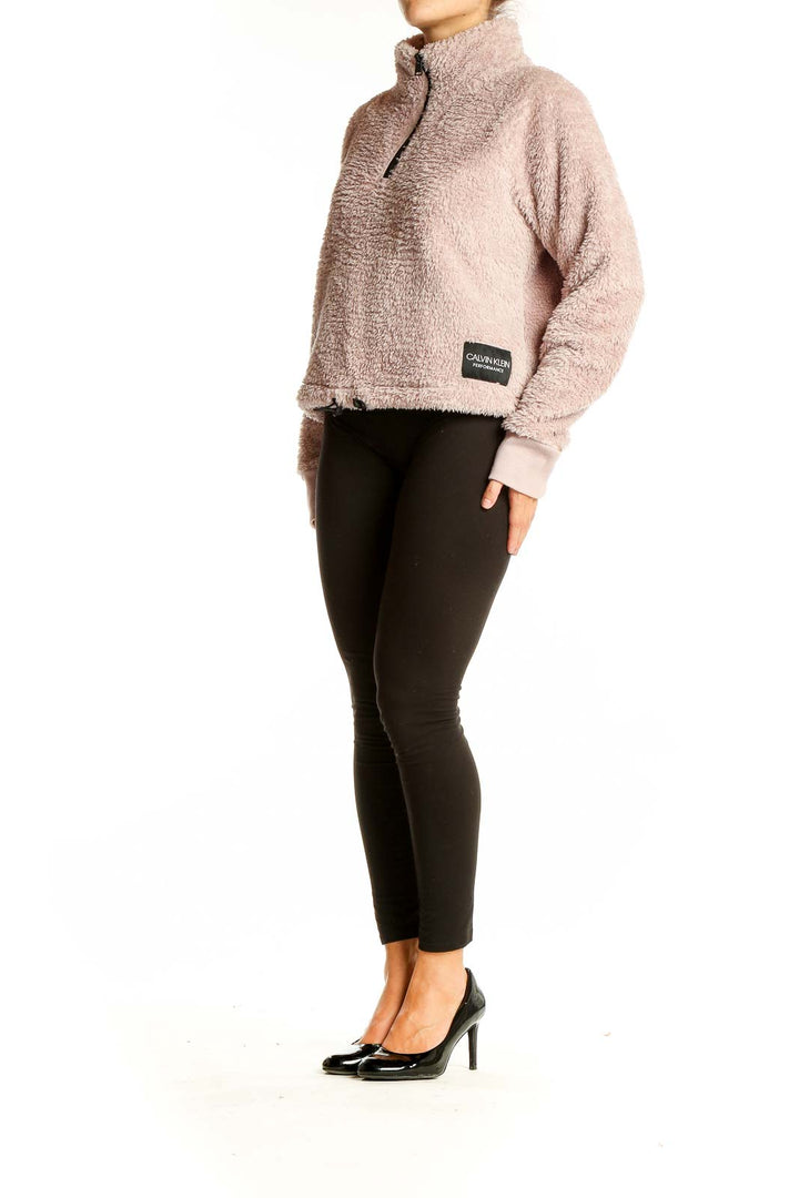 Light Pink Quarter Zip Sweater