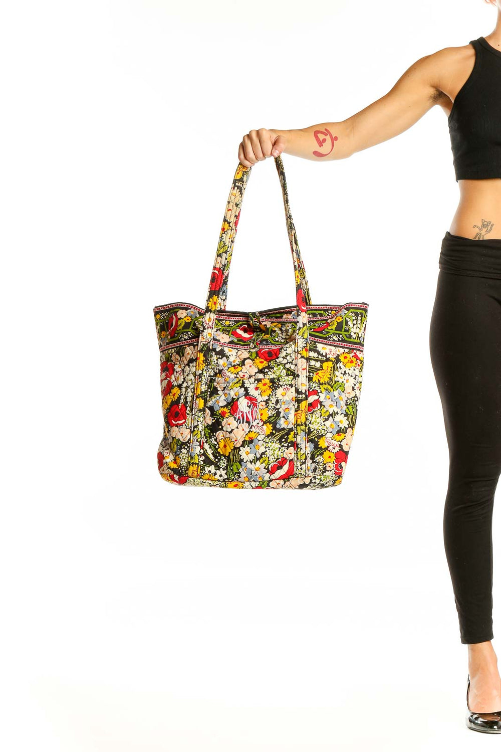 Front view of Vera Bradley multicolor floral print tote bag