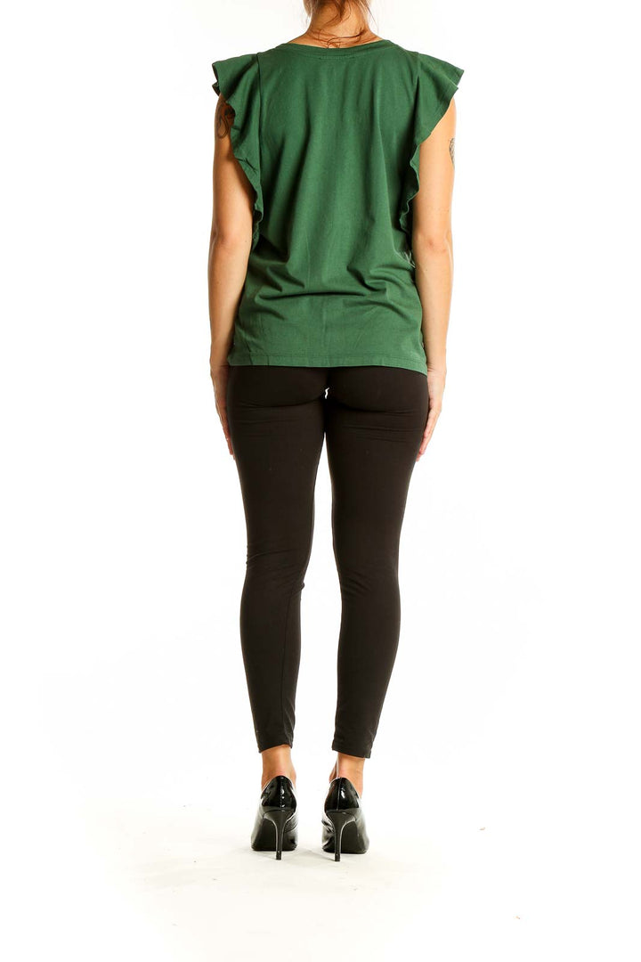 Back view of green LOFT top showing relaxed fit