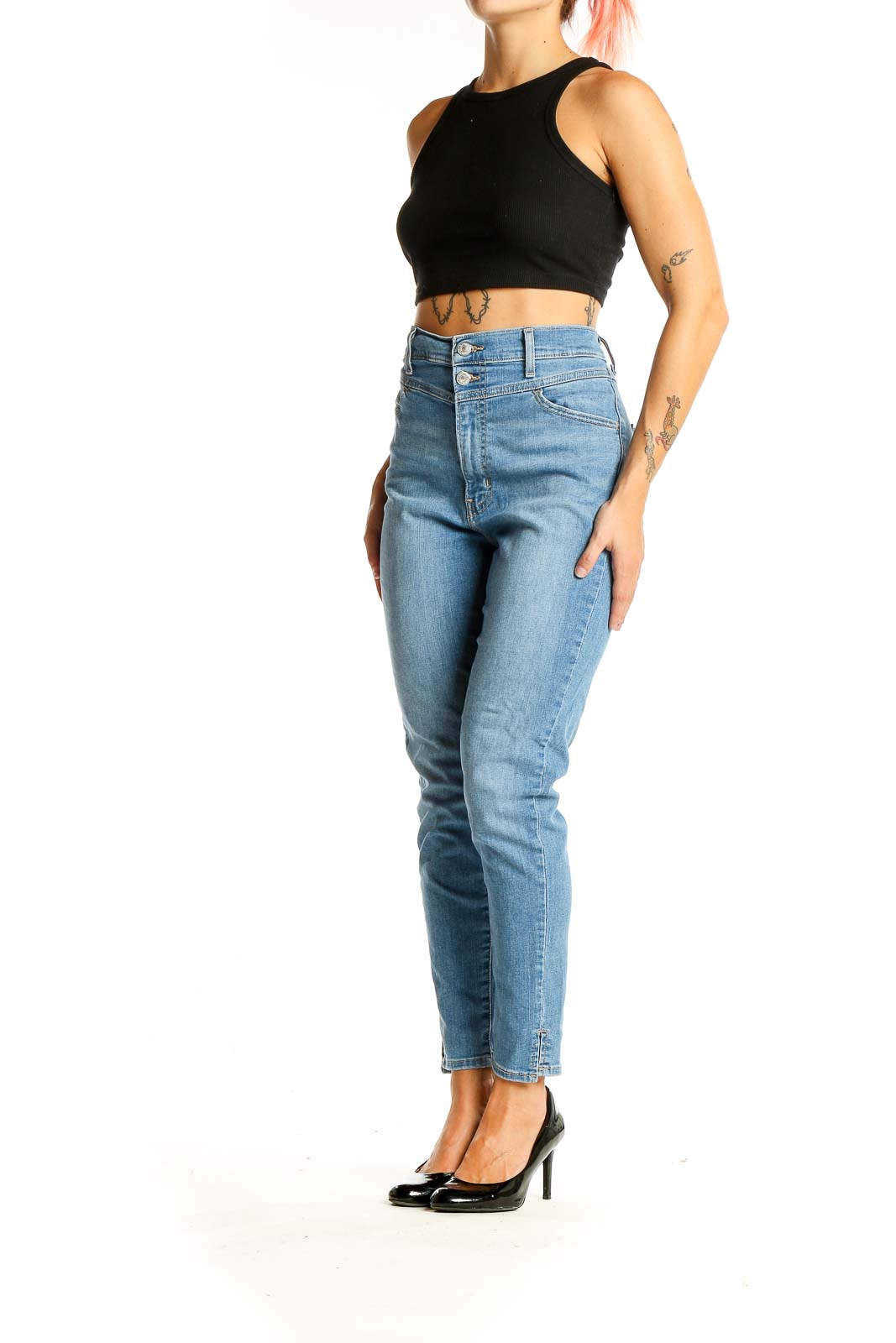 Blue Light Rinse High Waist Jeans