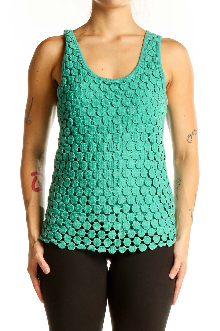 Green Crochet Detail Top